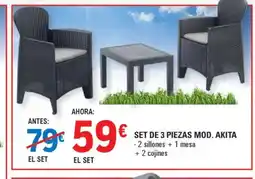 E.Leclerc Set de 3 piezas mod. akita oferta