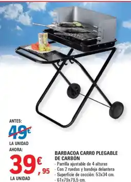 E.Leclerc Barbacoa carro plegable de carbón oferta