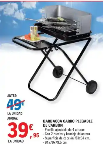 E.Leclerc Barbacoa carro plegable de carbón oferta