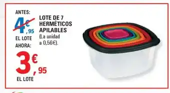 E.Leclerc Lote de 7 herméticos apilables oferta