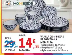 E.Leclerc Vajilla de 18 piezas de porcelana oferta