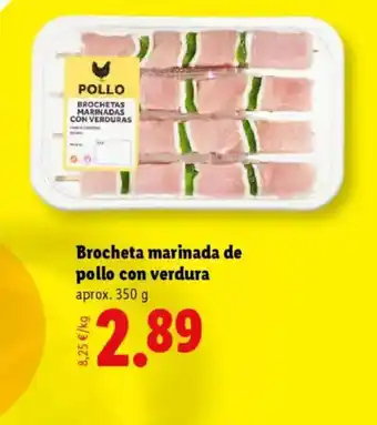 Lidl Brocheta marinada de pollo con verdura oferta