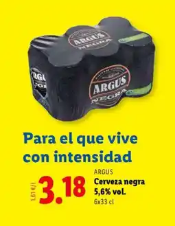 Lidl ARGUS Cerveza negra 5,6% vol oferta
