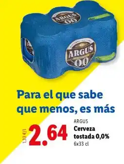 Lidl ARGUS Cerveza tostada 0,0% oferta