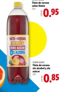 Lidl CONDE NOBLE Tinto de verano sin alcohol y sin azúcar oferta