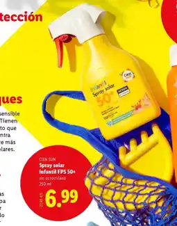 Lidl CIEN SUN Spray solar infantil FPS 50+ oferta