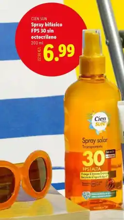 Lidl CIEN SUN Spray bifásico FPS 30 sin octocrileno oferta
