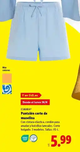 Lidl ESMARA Pantalón corto de muselina oferta