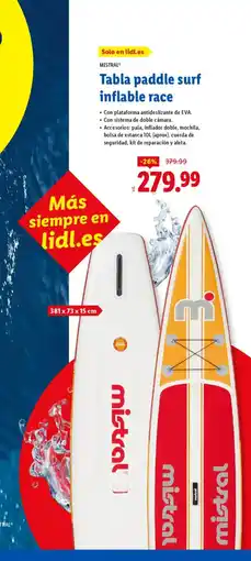 Lidl MISTRAL Tabla paddle surf inflable race oferta