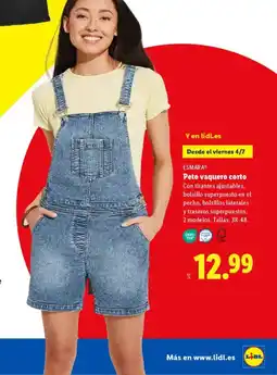 Lidl ESMARA Peto vaquero corto oferta