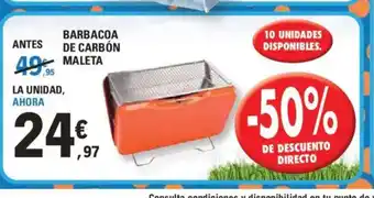 E.Leclerc Barbacoa de carbón maleta oferta