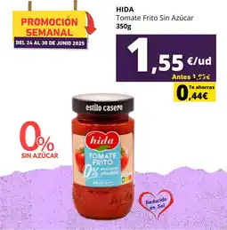 Tu Trébol Hipermercados HIDA Tomate Frito Sin Azúcar oferta