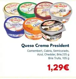 Cash Unide PRESIDENT Queso Crema oferta