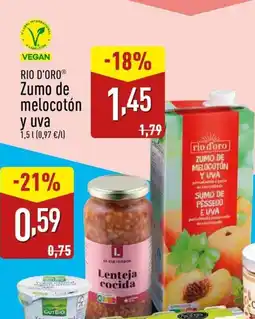 ALDI RIO D'ORO Zumo de melocotón y uva oferta