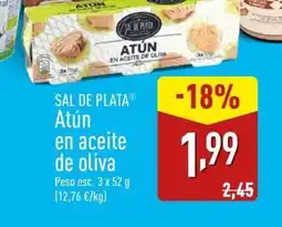 ALDI SAL DE PLATA Atún en aceite oferta