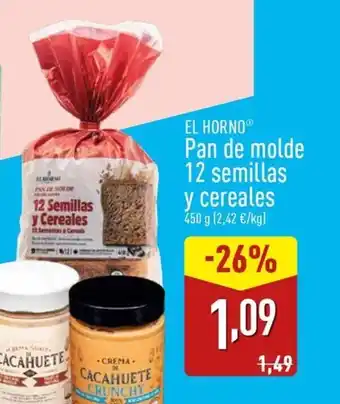 ALDI EL HORNO Pan de molde 12 semillas y cereales oferta