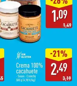 ALDI Crema 100% cacahuete oferta