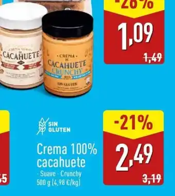 ALDI Crema 100% cacahuete oferta
