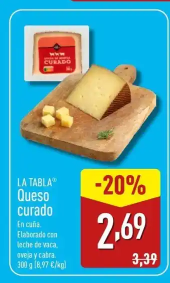 ALDI LA TABLA Queso curado oferta