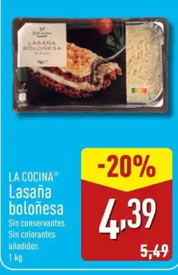 ALDI LA COCINA Lasaña boloñesa oferta