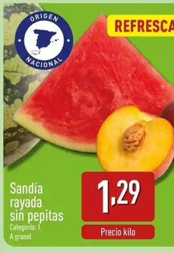 ALDI Sandía rayada sin pepitas oferta