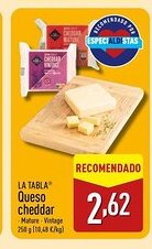 ALDI LA TABLA Queso cheddar oferta