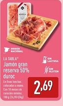 ALDI LA TABLA Jamón gran reserva 50% duroc oferta