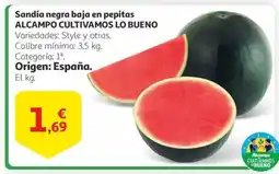 Alcampo Sandía negra baja en pepitas oferta