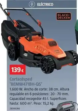 Bauhaus Black & decker - cortacésped bemw471bh-qs oferta