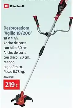 Bauhaus Einhell - desbrozadora agillo 18/200 oferta