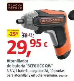 Bauhaus Black & decker - atornillador de batería 'bcf611ck-qw' oferta