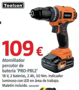 Bauhaus Toolson - atornillador percutor de batería 'pro-pbl2' oferta