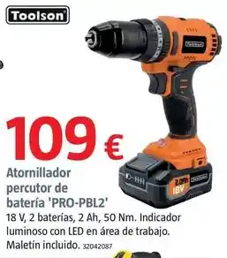 Bauhaus Toolson - atornillador percutor de batería 'pro-pbl2' oferta