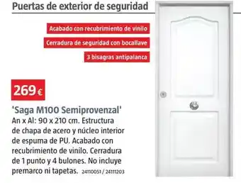 Bauhaus Puertas de exterior de seguridad 'saga m100 semiprovenzal' oferta
