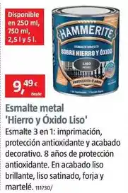 Bauhaus Hammerite - esmalte metal hierro y oxido liso oferta