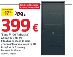 Bauhaus Puertas de exterior de seguridad 'saga m100 antracita' oferta