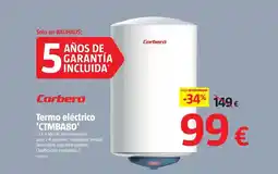 Bauhaus Corberó - termo eléctrico 'ctmba80' oferta