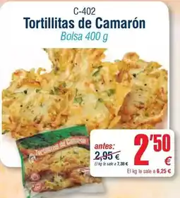 Abordo Tortillas de camaron oferta