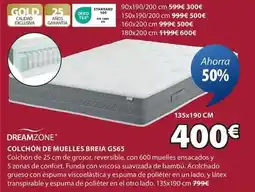 JYSK Dreamzone - colchon de muelles breia gs65 oferta