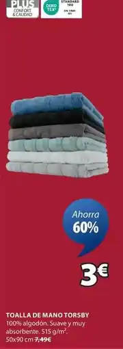 JYSK Plus - toalla de mano torssy oferta