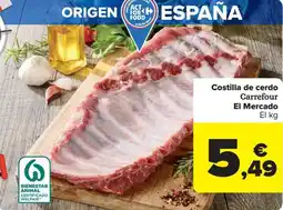 Carrefour Market Costilla de cerdo Carrefour El Mercado oferta