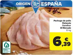 Carrefour Market Pechuga de pollo fileteada Carrefour El Mercado oferta