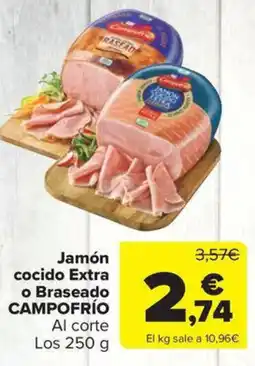 Carrefour Market CAMPOFRÍO Jamón cocido Extra o Braseado oferta