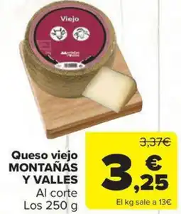 Carrefour Market MONTAÑÁS Y VALLES Queso viejo oferta
