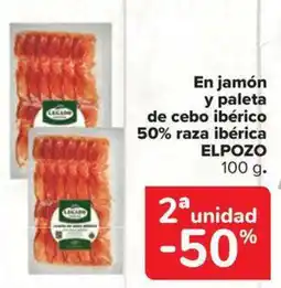 Carrefour Market ELPOZO En jamón y paleta de cebo ibérico 50% raza ibérica oferta