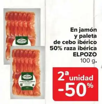 Carrefour Market ELPOZO En jamón y paleta de cebo ibérico 50% raza ibérica oferta