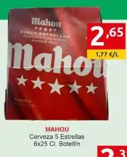 Supermercados Extremadura MAHOU Cerveza 5 Estrellas oferta