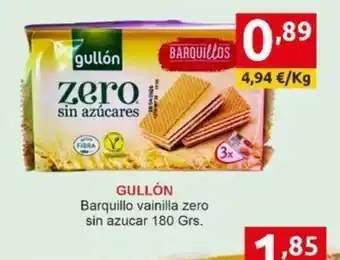 Supermercados Extremadura GULLÓN Barquillo vainilla zero sin azucar oferta