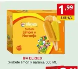 Supermercados Extremadura IFA ELIGES Sorbete limón y naranja oferta