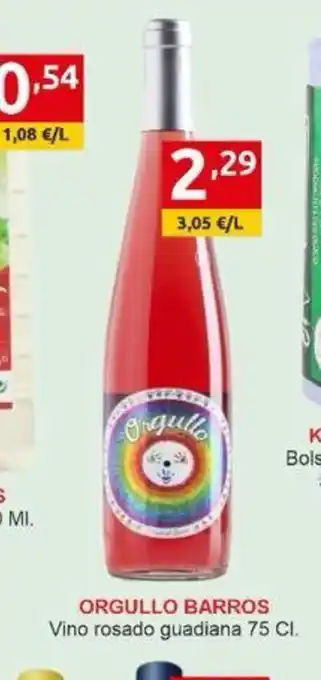 Supermercados Extremadura ORGULLO BARROS Vino rosado guadiana oferta